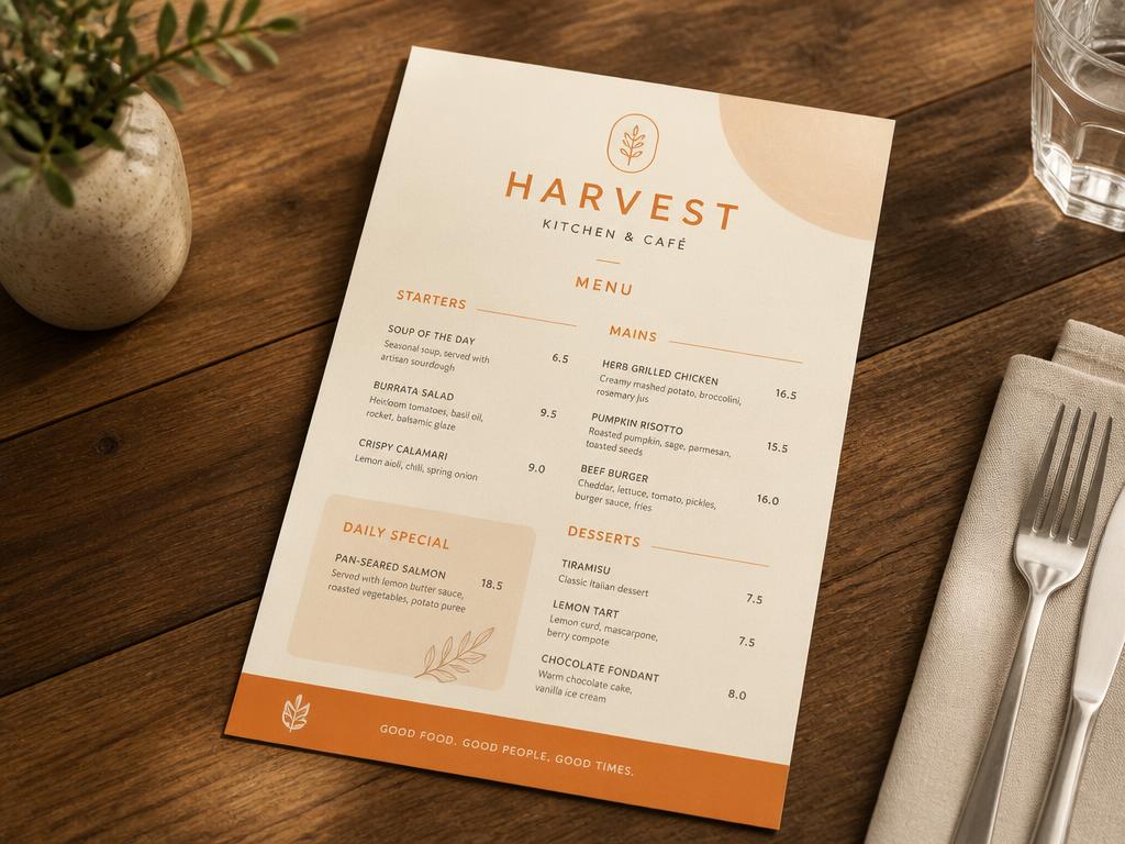 Restaurant, Hotel & Café Menu Pack template mockup